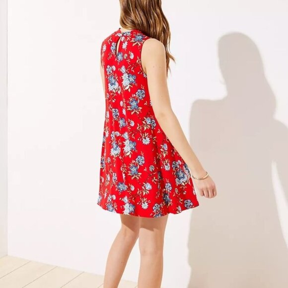 LOFT Red and Blue Sleeveless dress size SP - Picture 1 of 6